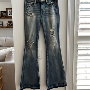American Eagle Boho Distressed Artist Flare jeans size 4